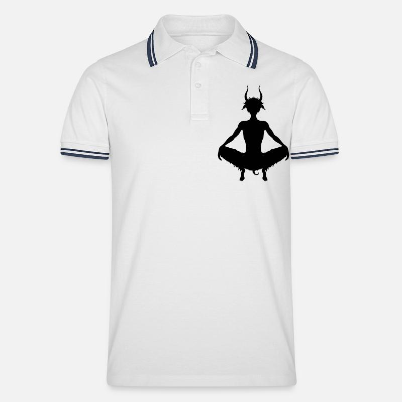 devil - Männer Tipped Poloshirt - Weiß/Navy