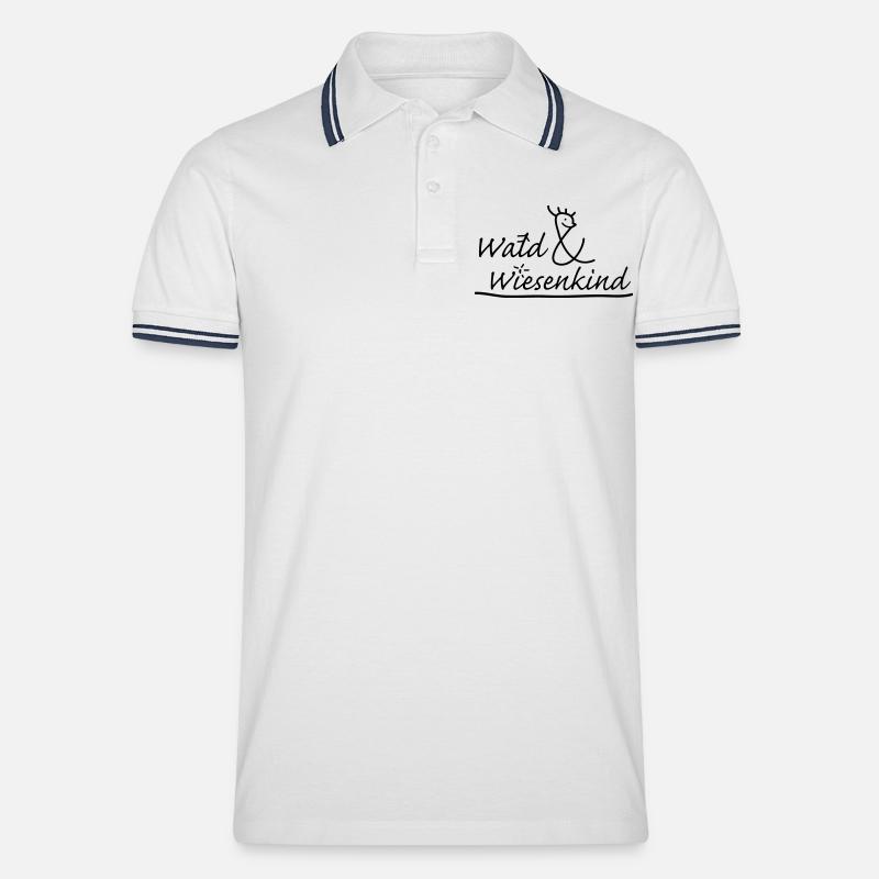 Wald&Wiesenkind - Männer Tipped Poloshirt - Weiß/Navy