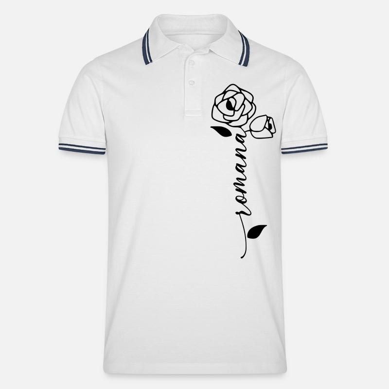 Romana Nom Prénom Nom Fleur - Polo tipped Homme - blanc/marine