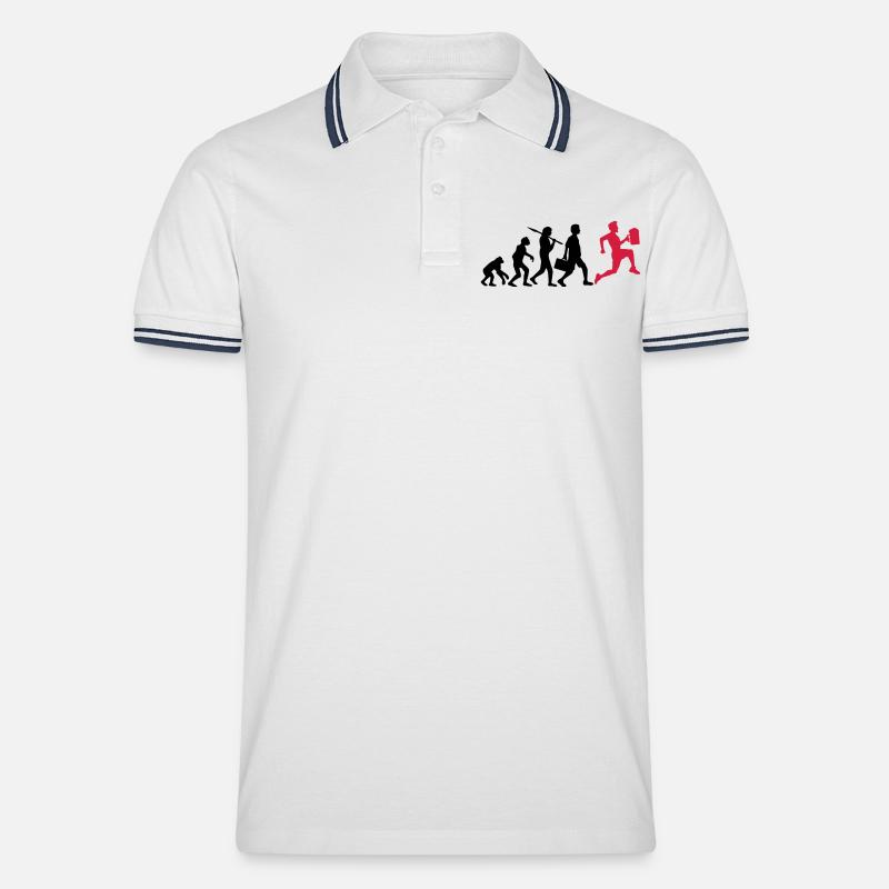 Course boire de bière Evolution - Polo tipped Homme - blanc/marine