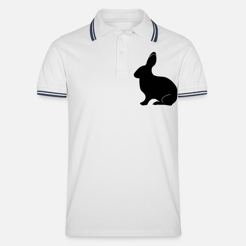 Hase - Männer Tipped Poloshirt - Weiß/Navy