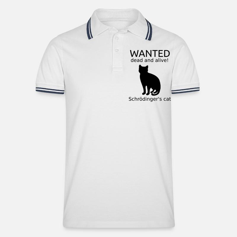 Schrödingers Katze - Männer Tipped Poloshirt - Weiß/Navy