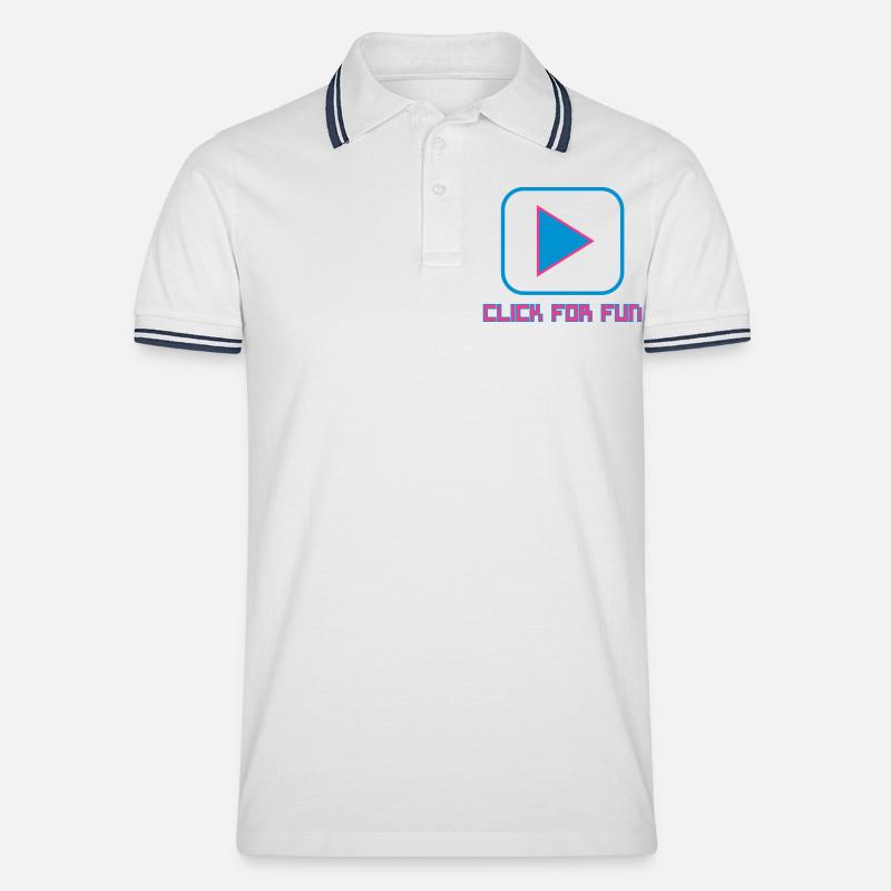 CLICK FOR FUN V1 - Polo tipped Homme - blanc/marine