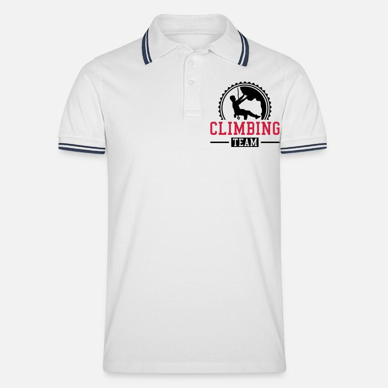 climbing_team_ti2 - Männer Tipped Poloshirt - Weiß/Navy