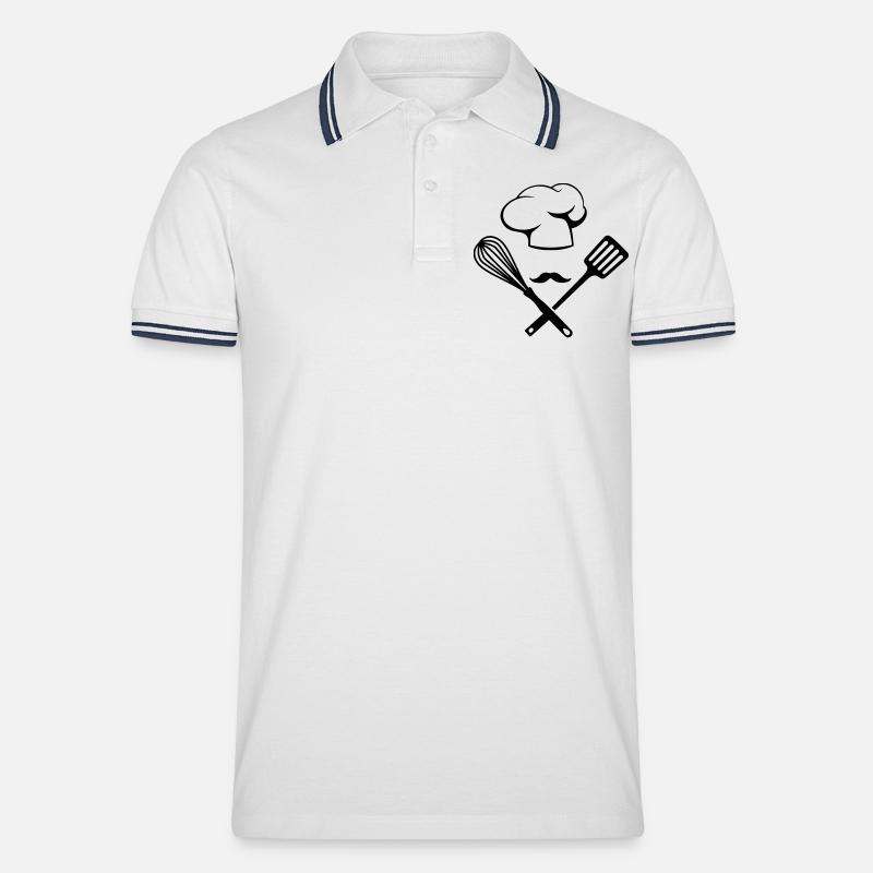 Koch Chef - Polo tipped Homme - blanc/marine
