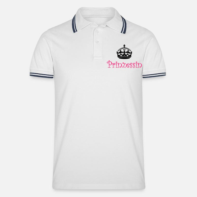Prinzessin Krone - Männer Tipped Poloshirt - Weiß/Navy