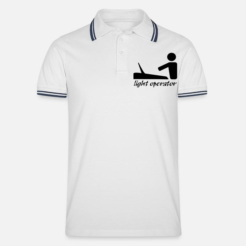 lightoperator_text - Männer Tipped Poloshirt - Weiß/Navy