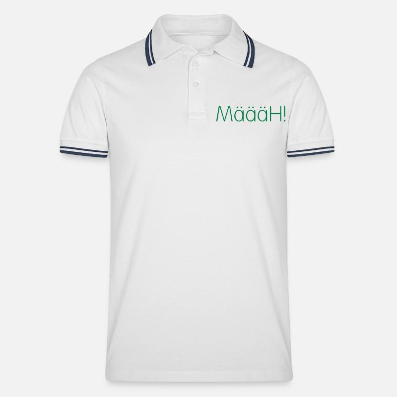 MäääH! - PrintShirt.at - Männer Tipped Poloshirt - Weiß/Navy