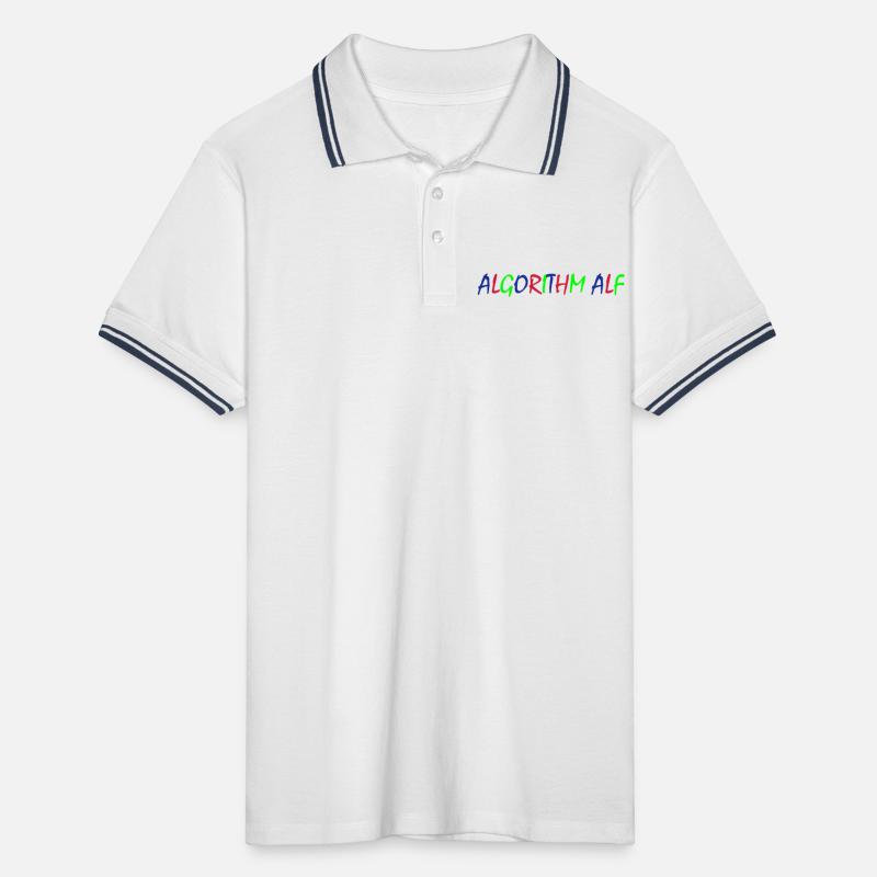 Algorithm Alf – Bunte Typografie Männer Tipped Poloshirt