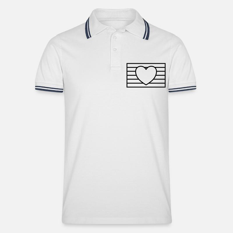 Abstrakte LGBTQ Regenbogenfahne - Männer Tipped Poloshirt - Weiß/Navy