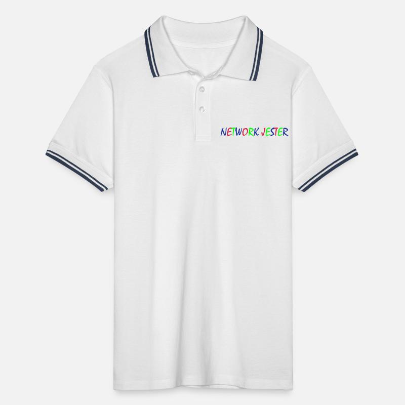 Network Jester – Typographie colorée Polo tipped Homme