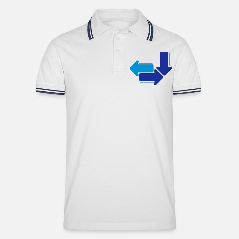 Pfeile - Männer Tipped Poloshirt - Weiß/Navy
