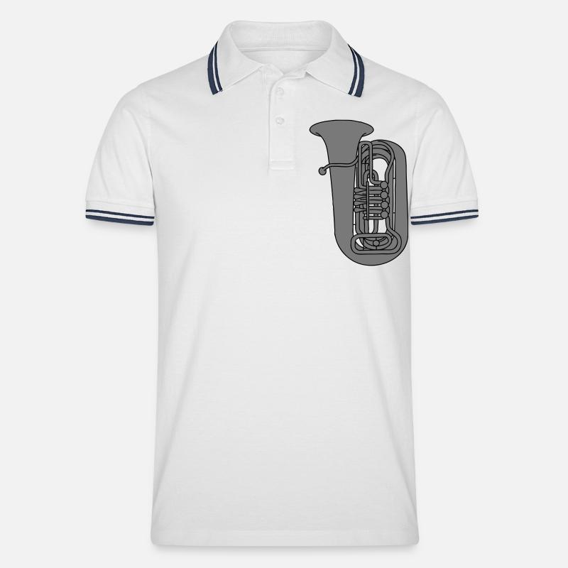 Tuba Blechblas 2 - Männer Tipped Poloshirt - Weiß/Navy