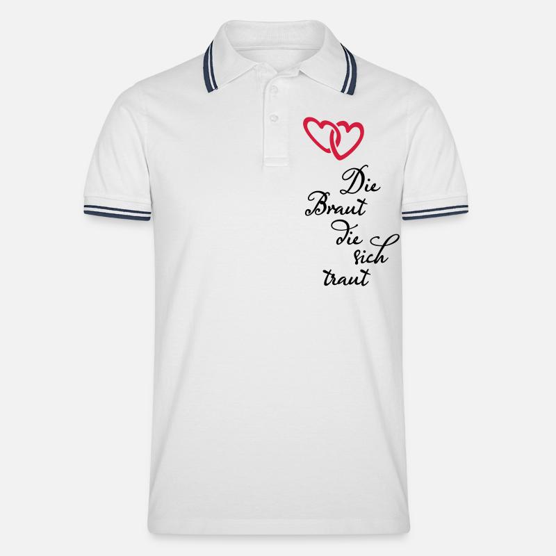 Braut die sich traut - Männer Tipped Poloshirt - Weiß/Navy