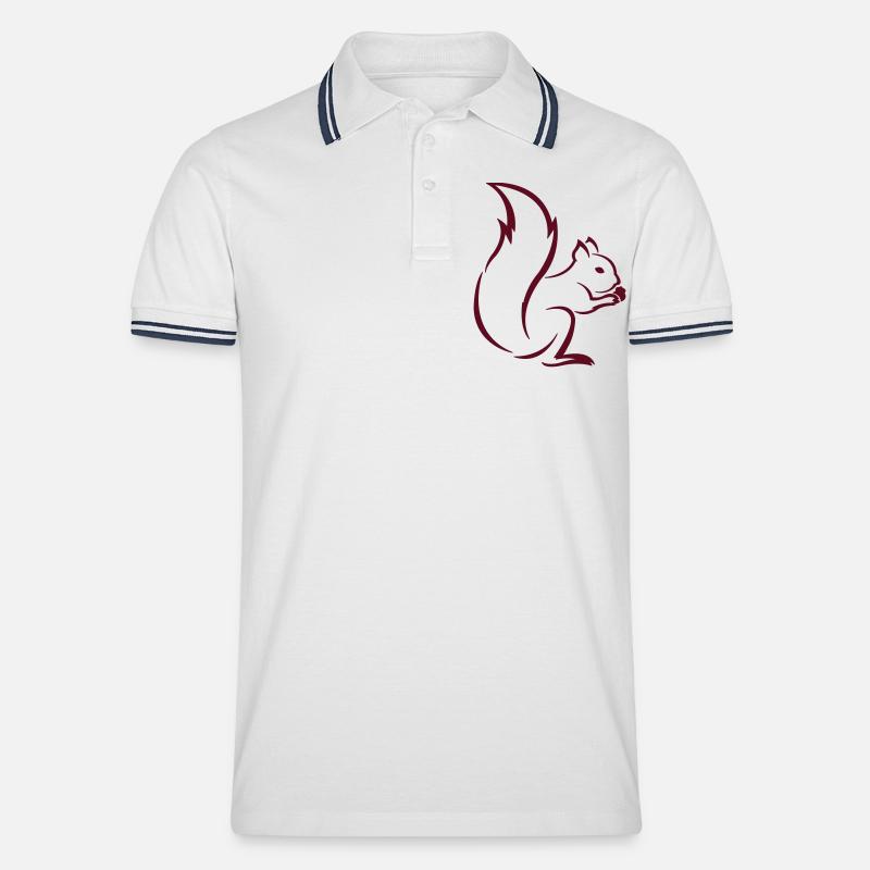 Eichhörnchen - Männer Tipped Poloshirt - Weiß/Navy