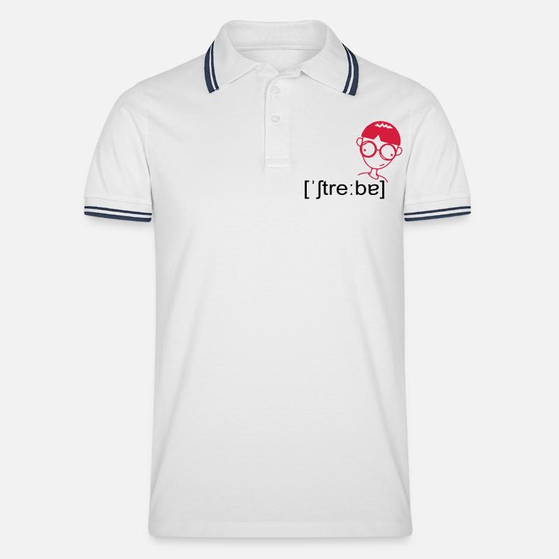 streber - Männer Tipped Poloshirt - Weiß/Navy