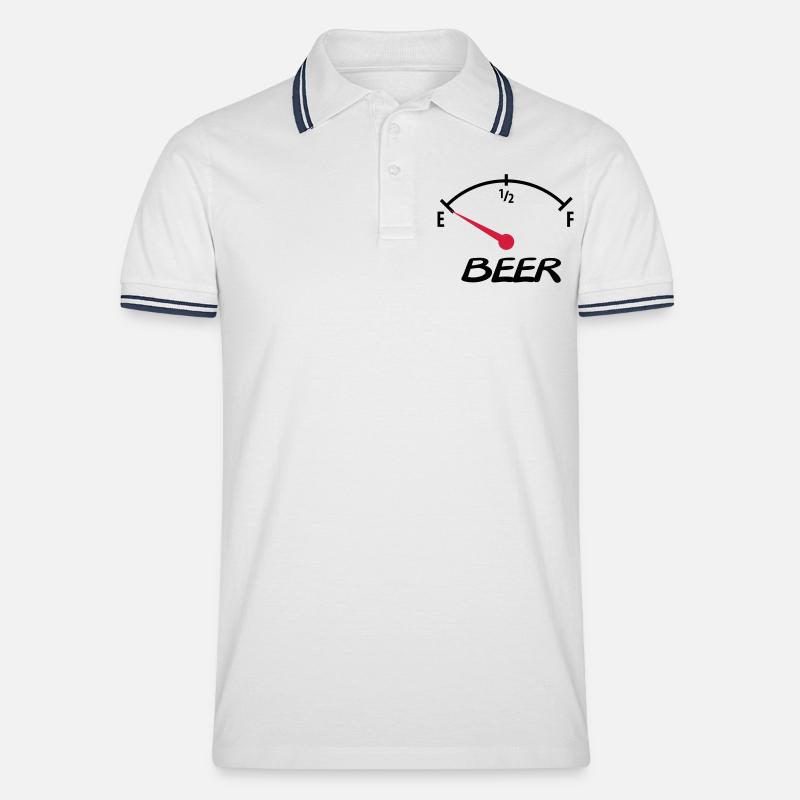 beer - Männer Tipped Poloshirt - Weiß/Navy