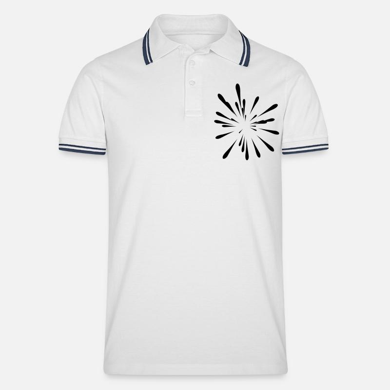 Eklat Stelle Malerei - Männer Tipped Poloshirt - Weiß/Navy
