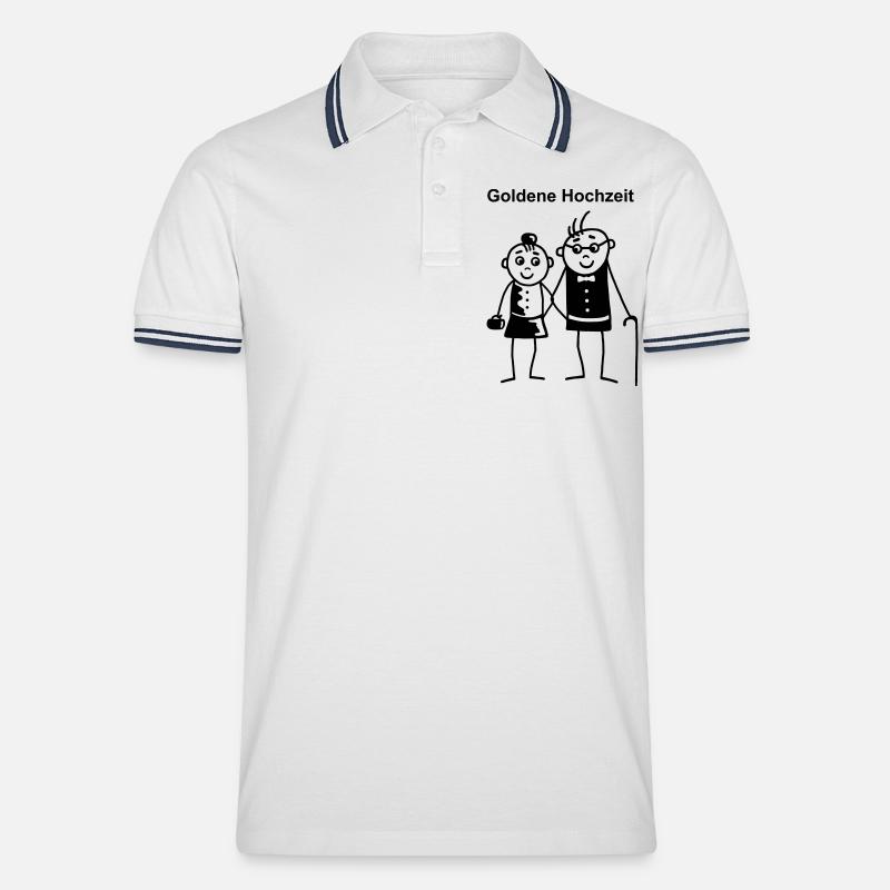 Nozze d'oro - Polo per uomo - bianco/navy