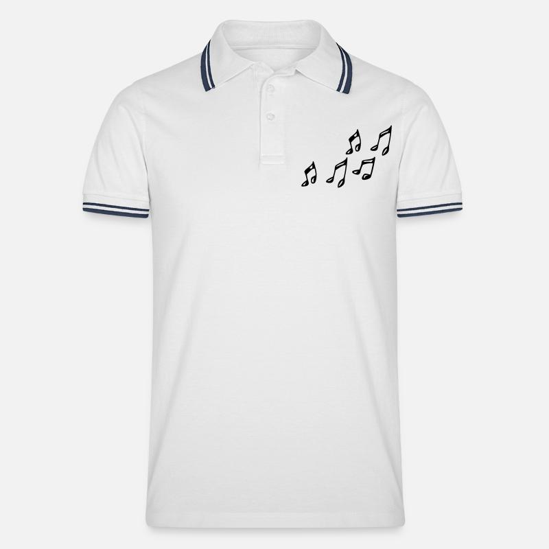Noten - Männer Tipped Poloshirt - Weiß/Navy