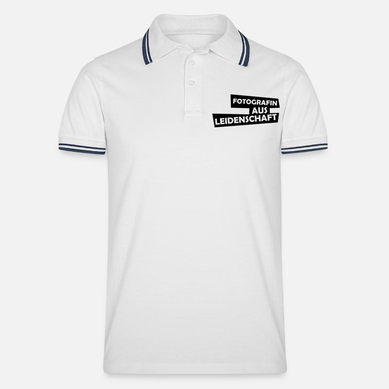 fotografin aus leidenschaft - Männer Tipped Poloshirt - Weiß/Navy