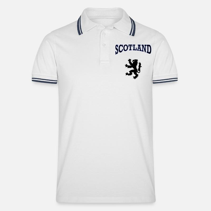 Scotland - Männer Tipped Poloshirt - Weiß/Navy