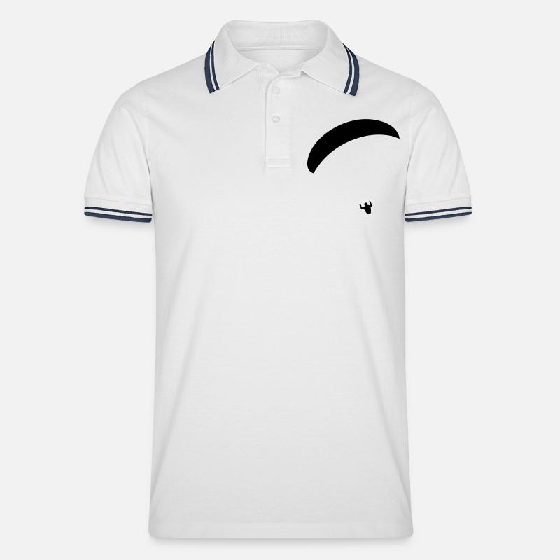 Paraglider - Männer Tipped Poloshirt - Weiß/Navy
