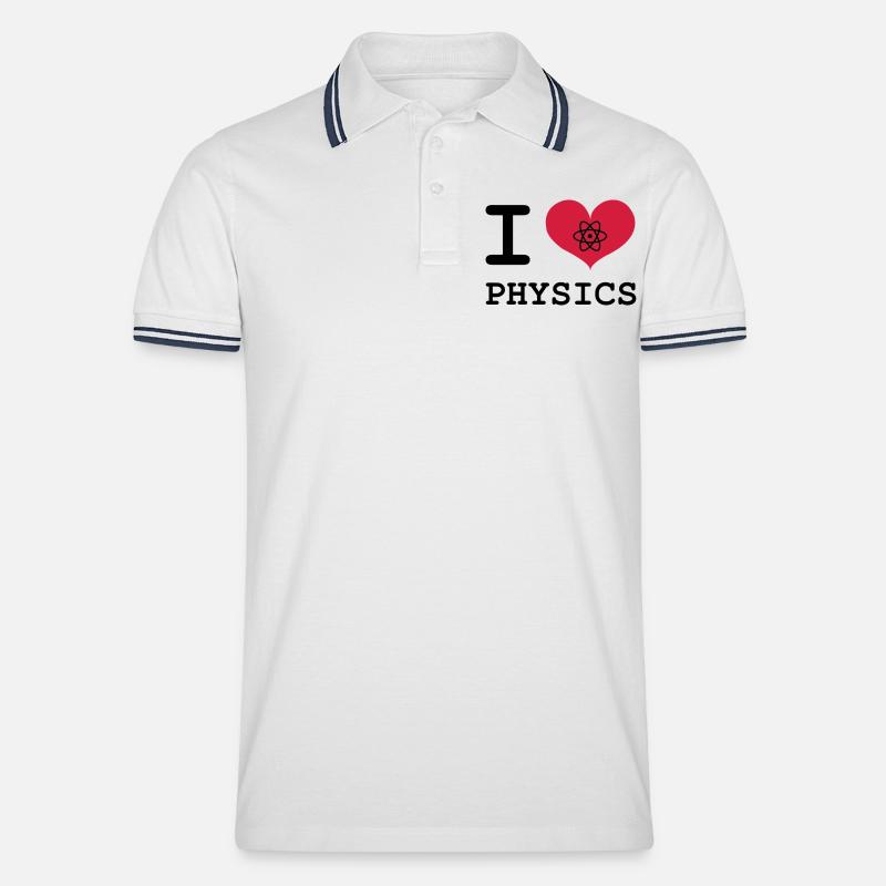Ich liebe Physik! - Männer Tipped Poloshirt - Weiß/Navy