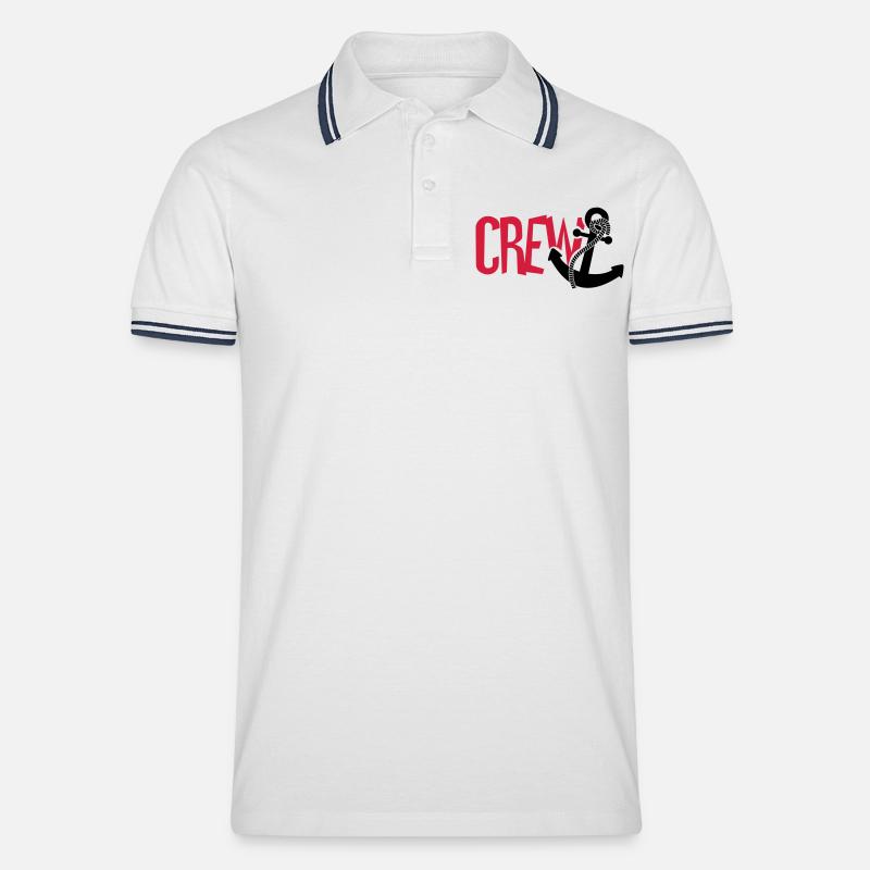 Crew Anker Matrose - Männer Tipped Poloshirt - Weiß/Navy
