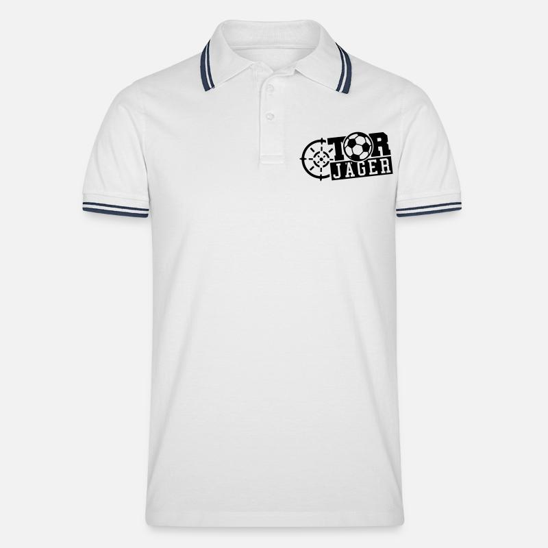 tor_jaeger_ke1 - Männer Tipped Poloshirt - Weiß/Navy