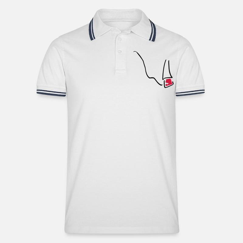cigarette_01 - Männer Tipped Poloshirt - Weiß/Navy