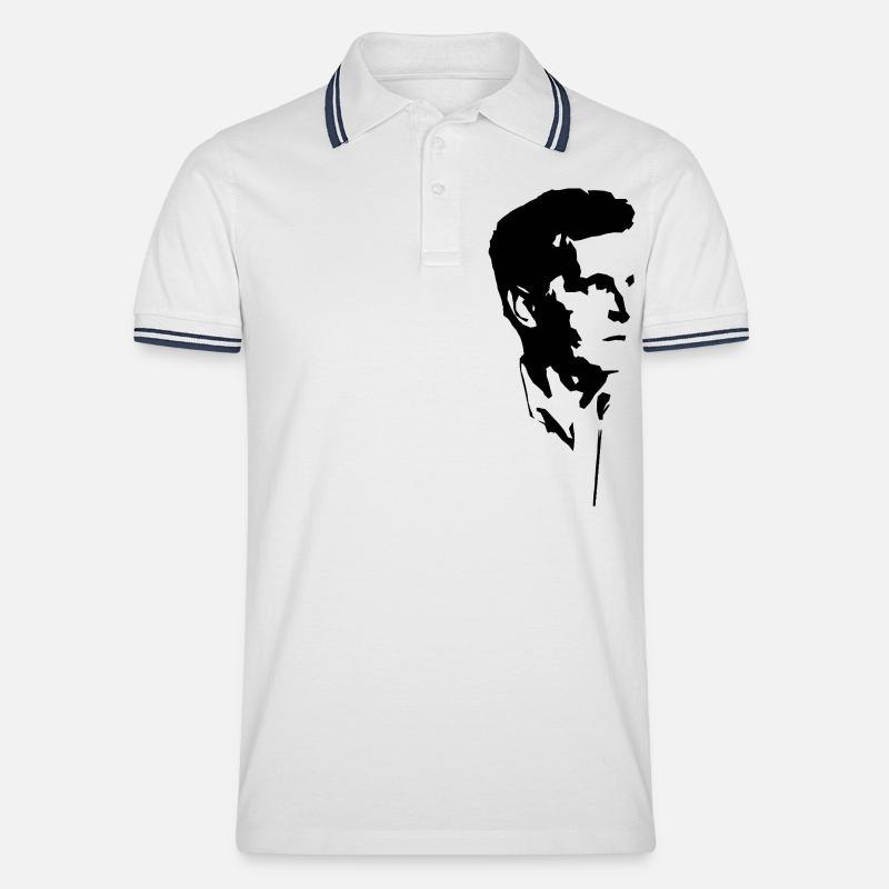 Ludwig Wittgenstein - Männer Tipped Poloshirt - Weiß/Navy