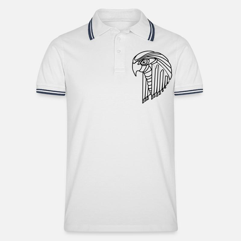 tecbird - Männer Tipped Poloshirt - Weiß/Navy