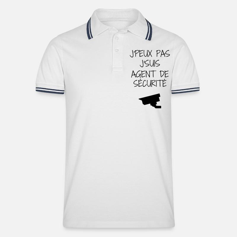 Watchmann / Supervisor / Mahnwache / Security - Männer Tipped Poloshirt - Weiß/Navy