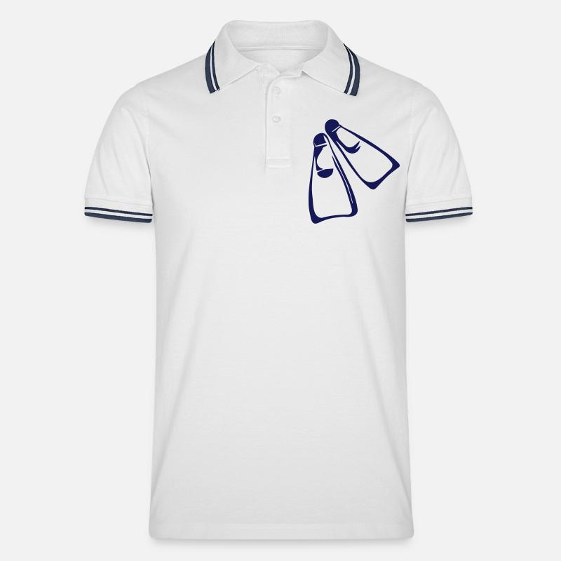 Tauchen - Männer Tipped Poloshirt - Weiß/Navy