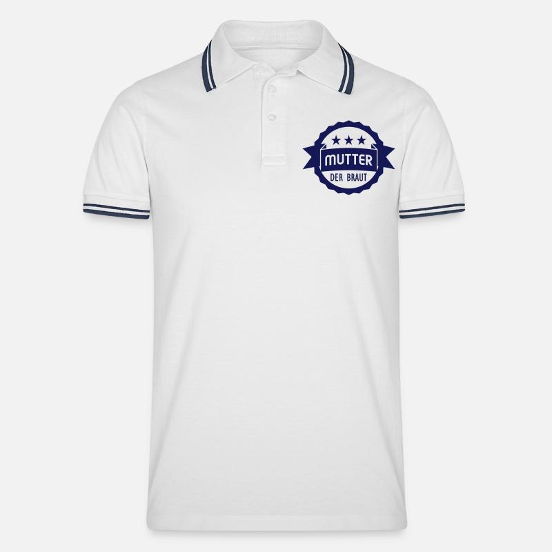 Mutter der Braut - Männer Tipped Poloshirt - Weiß/Navy