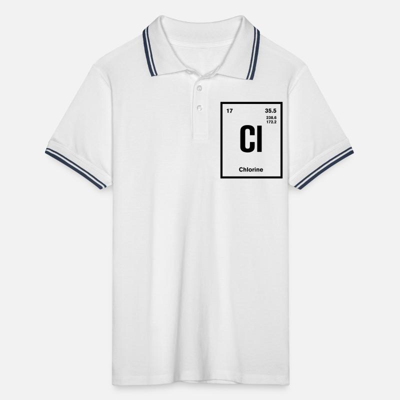 Chlor Element im Periodensystem Männer Tipped Poloshirt