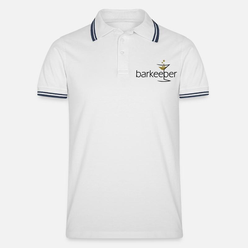 Barkeeper (e, 2c) - Männer Tipped Poloshirt - Weiß/Navy