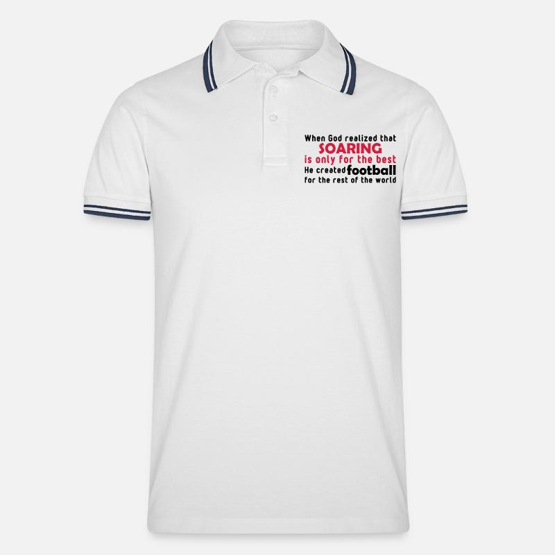 god soaring - Männer Tipped Poloshirt - Weiß/Navy