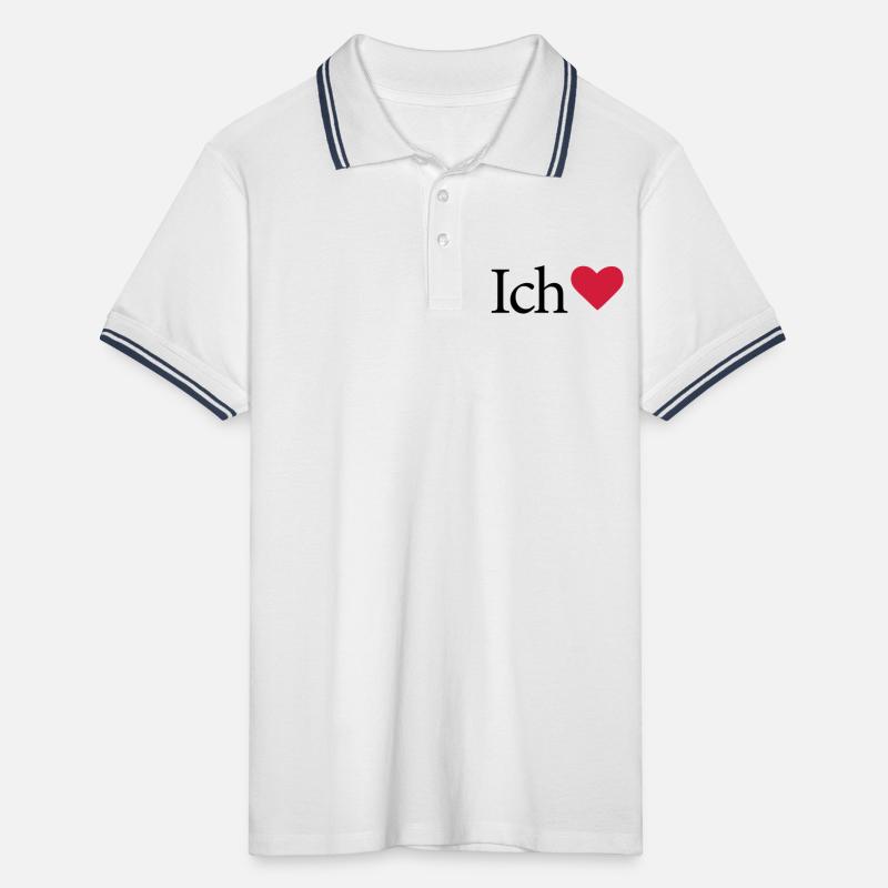 I Love Männer Tipped Poloshirt