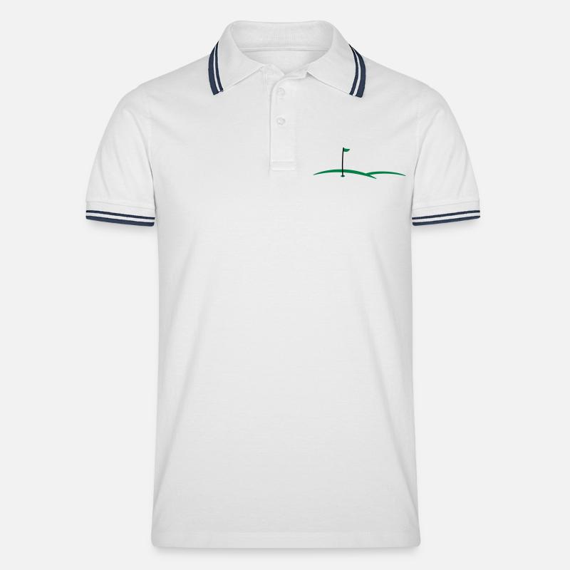 Golfloch 2c - Männer Tipped Poloshirt - Weiß/Navy