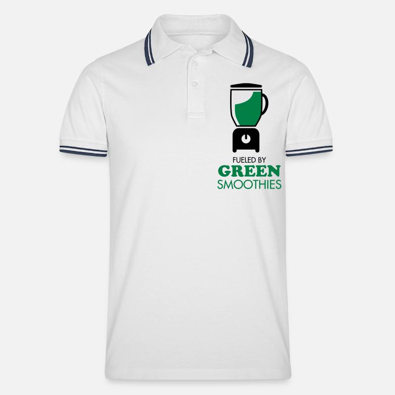 Fueled By Green Smoothies - Polo tipped Homme - blanc/marine