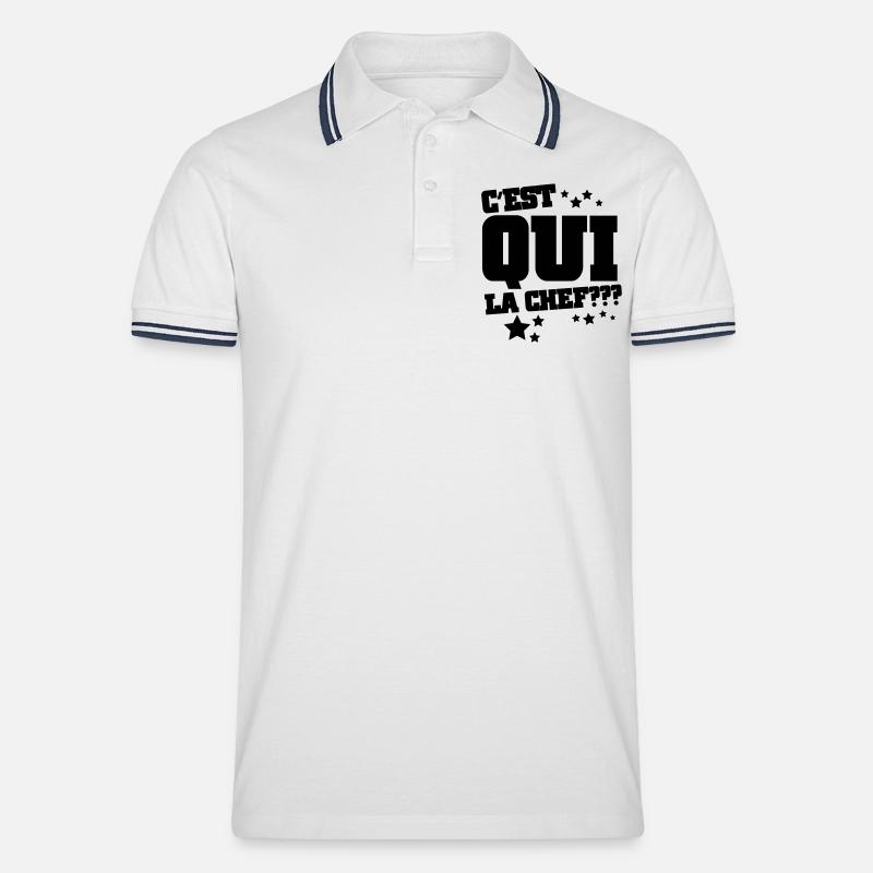 C'est qui la chef - Polo tipped Homme - blanc/marine