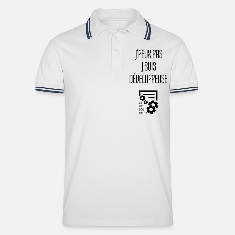 Entwickler / Informatiker / Programmierer / - Männer Tipped Poloshirt - Weiß/Navy