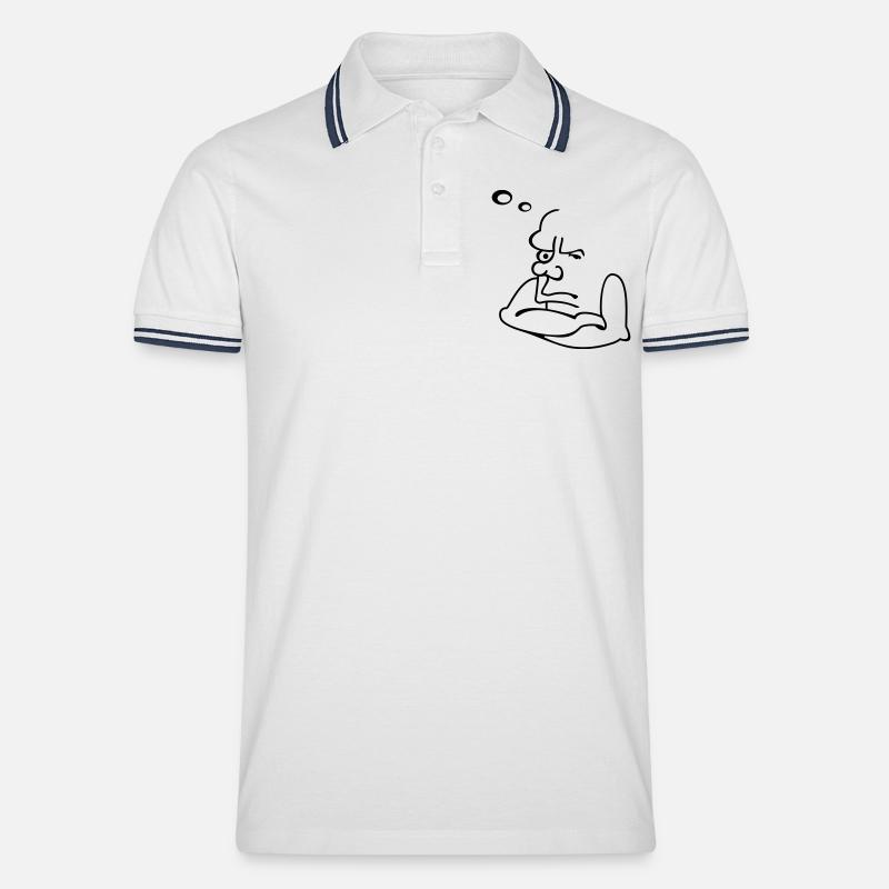 Old splinter / Alder Bruddler (1c) - Männer Tipped Poloshirt - Weiß/Navy