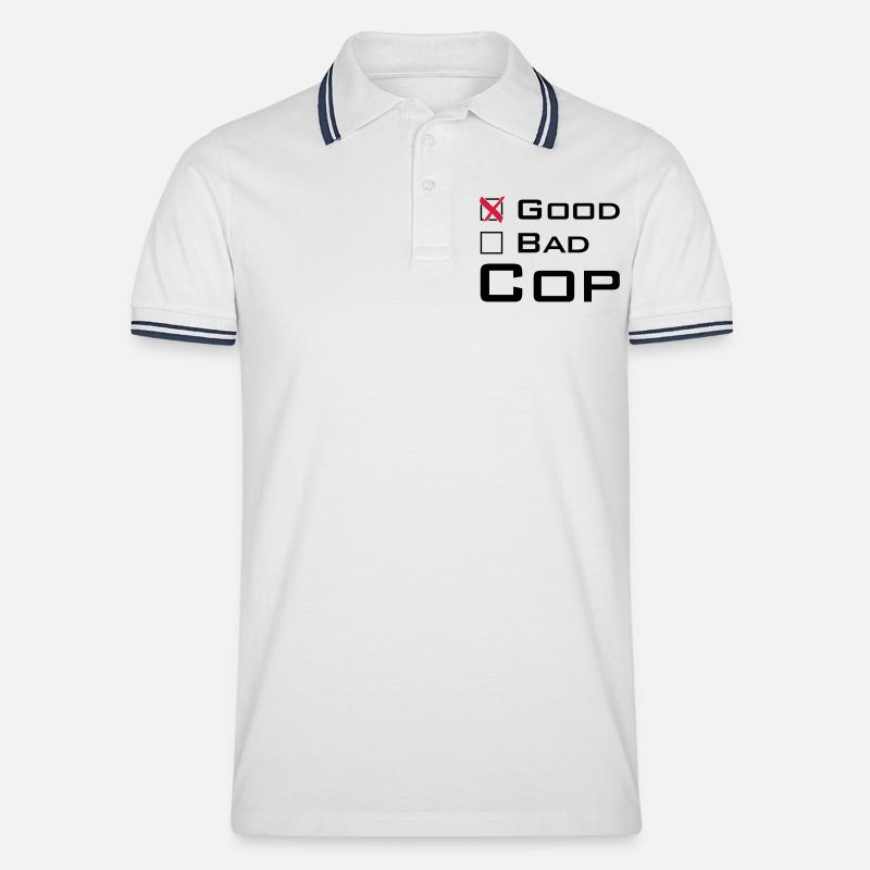 Good Cop - Männer Tipped Poloshirt - Weiß/Navy