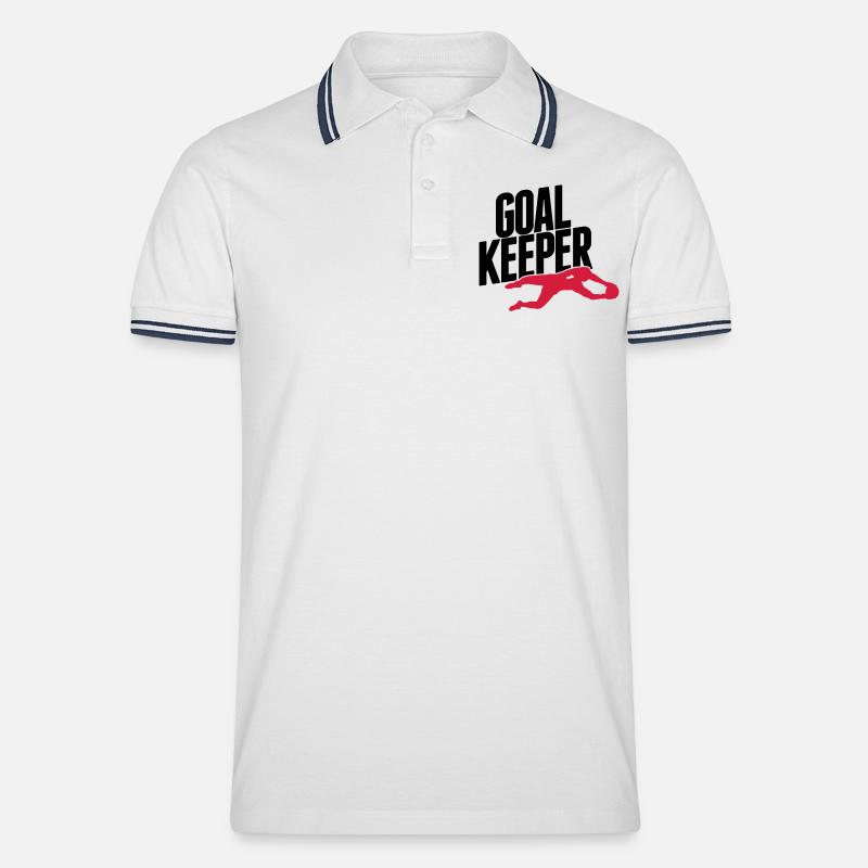 goalkeeper - Männer Tipped Poloshirt - Weiß/Navy