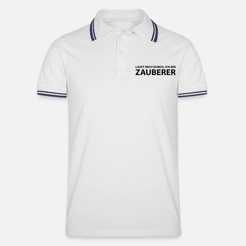 zauberer - Männer Tipped Poloshirt - Weiß/Navy