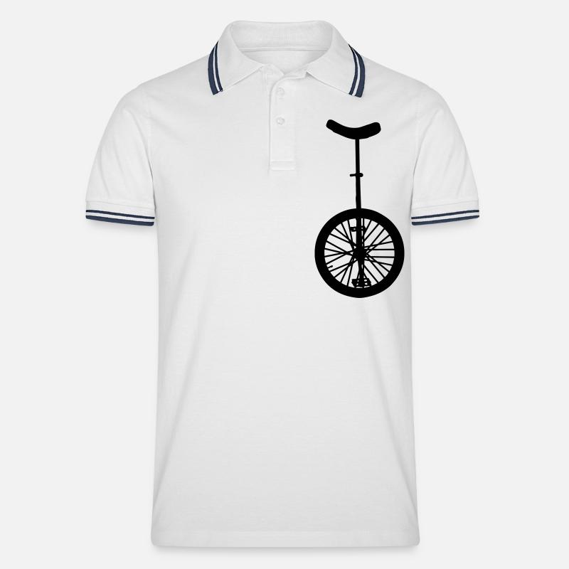 Einrad - Männer Tipped Poloshirt - Weiß/Navy