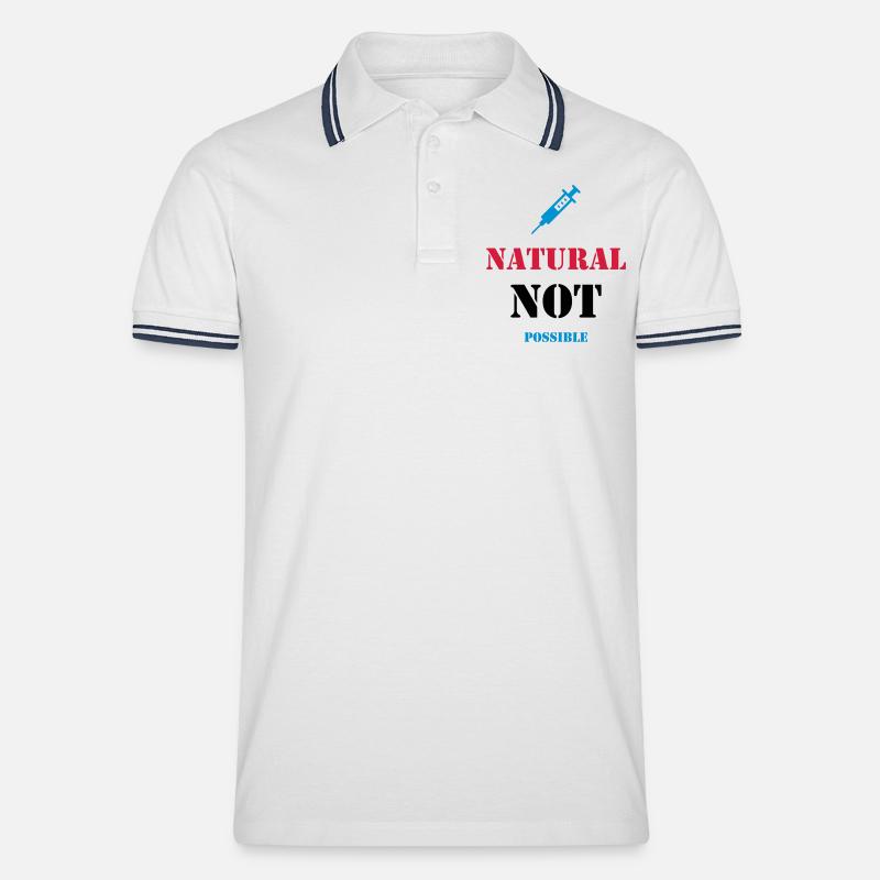 NATURAL NOT POSSIBLE - JUICE - Men's Tipped Polo Shirt - white/navy